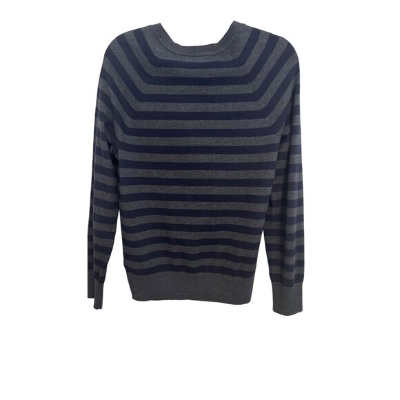 Banana Republic Small Striped Navy & Gray Sweater Cotton Cashmere Blend - Picture 5 of 16